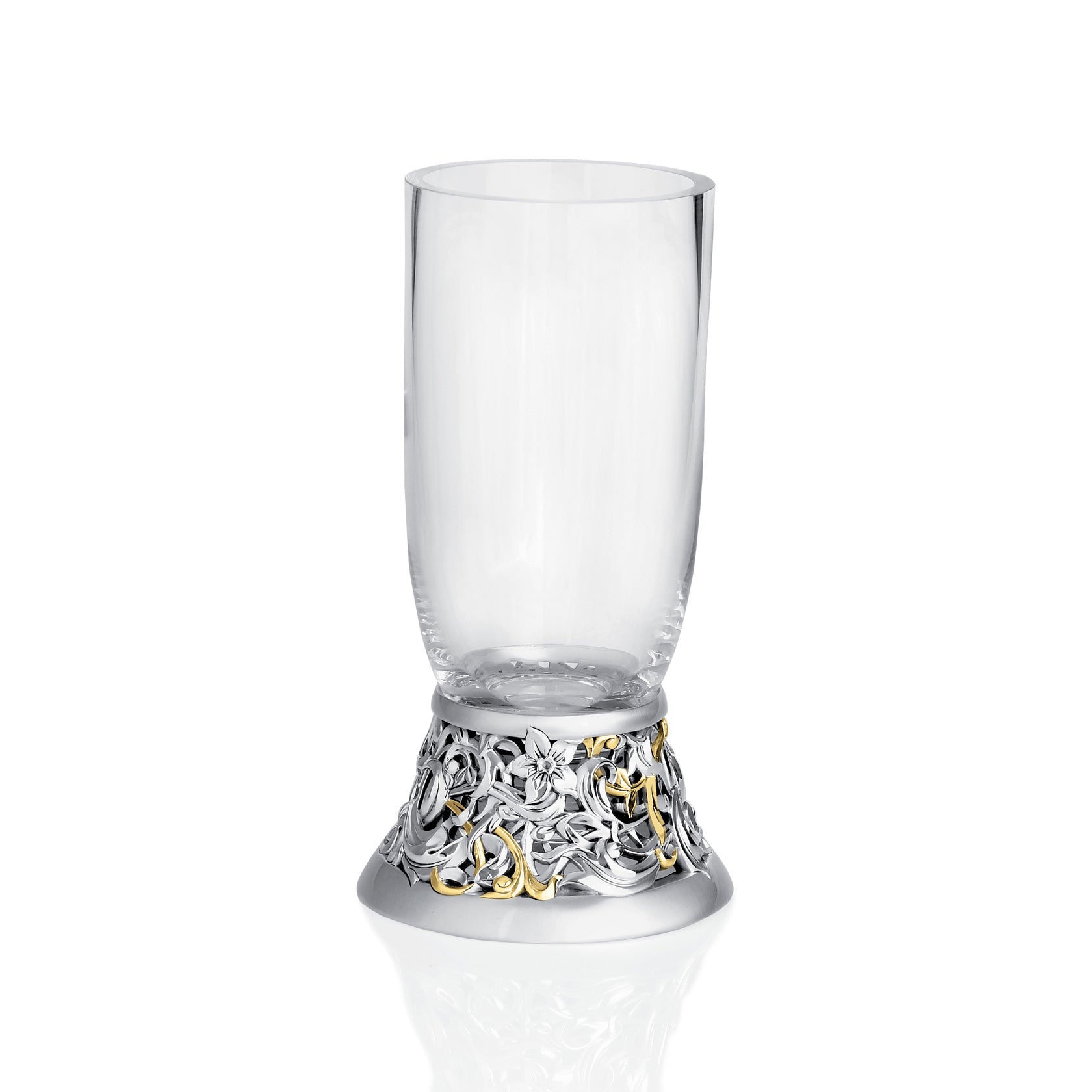 Crystal Vase With Silver Base
