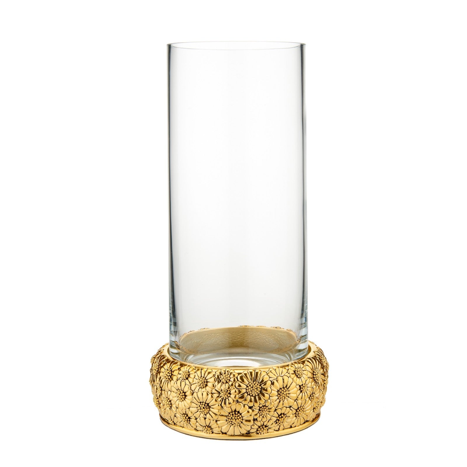 Glass Candle Lantern With Gold Plated Base